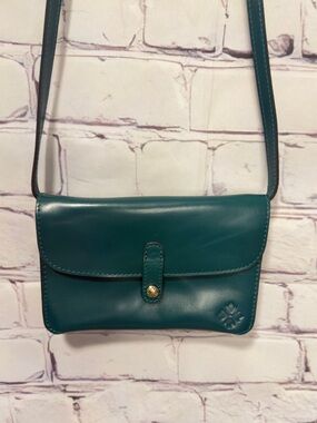 PATRICIA NASH LANA LEATHER PHONE CROSSBODY GREEN TRAVEL SHOPPING HANDS FREE